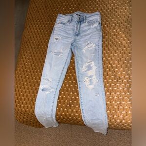 American Eagle Outfitters Light Wash Distressed Skinny Jeans
